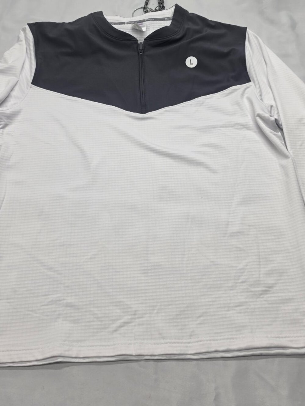 Russell Athletic Men’s L Quarter Zip Performance Pullover Gray/White NWOT
